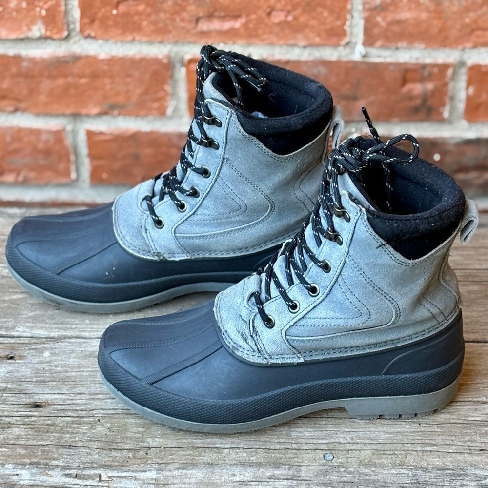 Magellan Men’s Duck II Waterproof Gray Suede Leather Insulated Boots Sz 8D